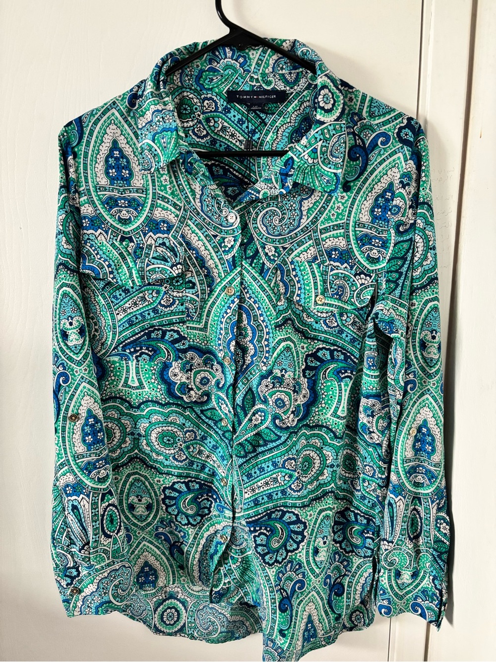 Tommy Hilfiger Teal & Blue Paisley Button-Down Shirt